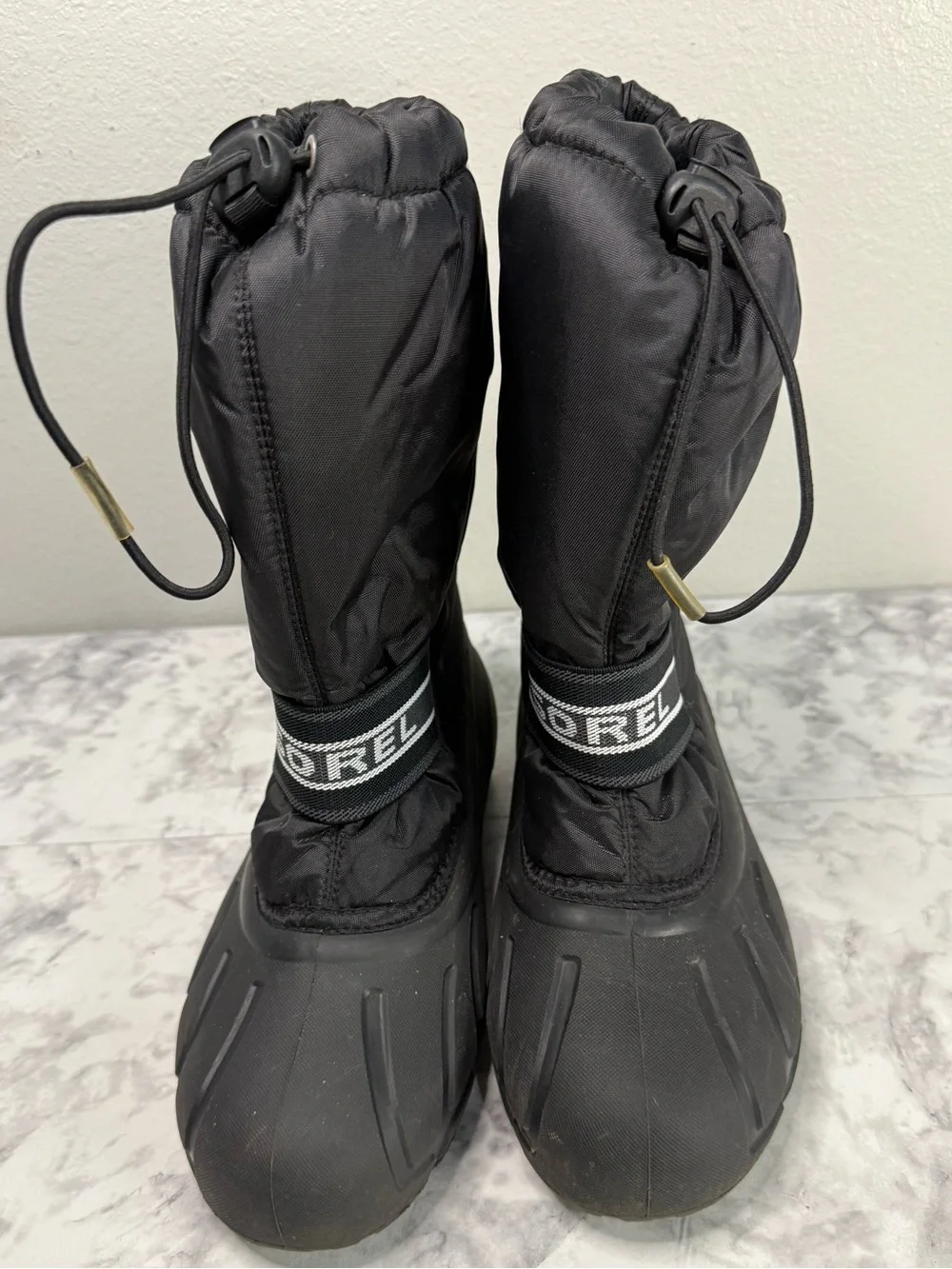 Sorel Unisex Insulated Waterproof Belted Mid Calf Snow Boots Black Size 7